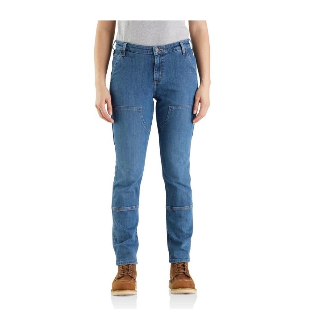 Carhartt BD5110-W Womens Rugged Flex Relaxed Fit Double Front Jeans Blue 8 Tall - Picture 10 of 10